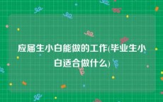 应届生小白能做的工作(毕业生小白适合做什么)