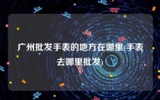 广州批发手表的地方在哪里(手表去哪里批发)