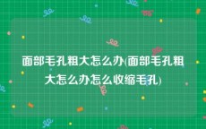 面部毛孔粗大怎么办(面部毛孔粗大怎么办怎么收缩毛孔)