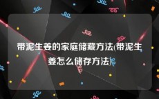 带泥生姜的家庭储藏方法(带泥生姜怎么储存方法)