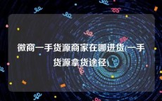 微商一手货源商家在哪进货(一手货源拿货途径)