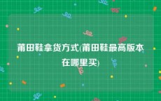 莆田鞋拿货方式(莆田鞋最高版本在哪里买)