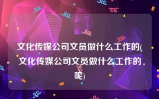 文化传媒公司文员做什么工作的(文化传媒公司文员做什么工作的呢)