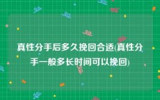 真性分手后多久挽回合适(真性分手一般多长时间可以挽回)