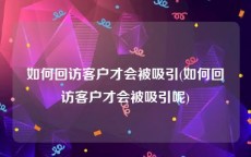 如何回访客户才会被吸引(如何回访客户才会被吸引呢)