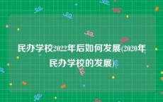 民办学校2022年后如何发展(2020年民办学校的发展)