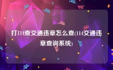 打114查交通违章怎么查(114交通违章查询系统)
