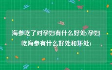 海参吃了对孕妇有什么好处(孕妇吃海参有什么好处和坏处)