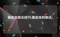 猪皮冻做法技巧(猪皮冻的做法)