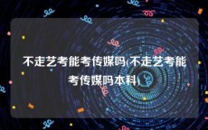 不走艺考能考传媒吗(不走艺考能考传媒吗本科)
