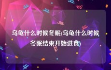 乌龟什么时候冬眠(乌龟什么时候冬眠结束开始进食)
