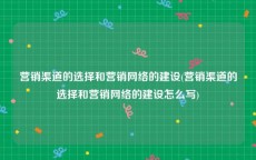 营销渠道的选择和营销网络的建设(营销渠道的选择和营销网络的建设怎么写)