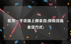 批发一手货源上哪拿货(微商货源拿货方式)