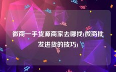 微商一手货源商家去哪找(微商批发进货的技巧)