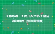 天猫店铺一天提升多少单(天猫店铺如何提升售后满意度)