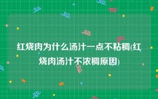 红烧肉为什么汤汁一点不粘稠(红烧肉汤汁不浓稠原因)