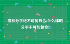 哪种分手绝不可能复合(什么样的分手不可能复合)
