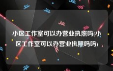 小区工作室可以办营业执照吗(小区工作室可以办营业执照吗吗)