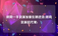 微商一手货源加盟在哪进货(微商货源招代理)