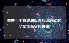 微商一手货源加盟哪能进到货(微商拿货源实用攻略)