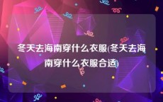 冬天去海南穿什么衣服(冬天去海南穿什么衣服合适)