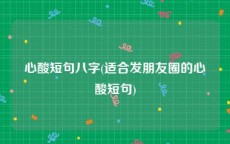 心酸短句八字(适合发朋友圈的心酸短句)