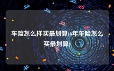 车险怎么样买最划算(6年车险怎么买最划算)