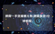 微商一手货源哪儿有(微商拿货3分钟教程)