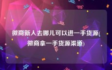 微商新人去哪儿可以进一手货源(微商拿一手货源渠道)