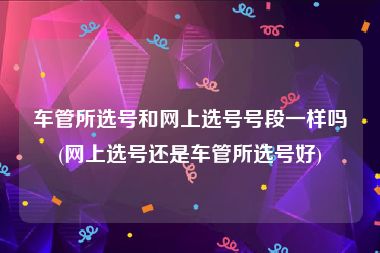 车管所选号和网上选号号段一样吗(网上选号还是车管所选号好)