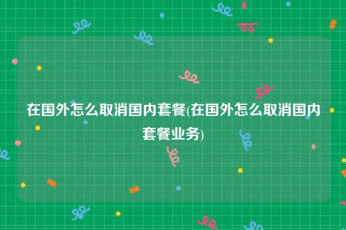在国外怎么取消国内套餐(在国外怎么取消国内套餐业务)