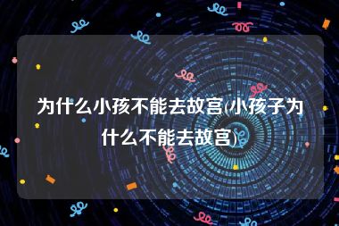 为什么小孩不能去故宫(小孩子为什么不能去故宫)