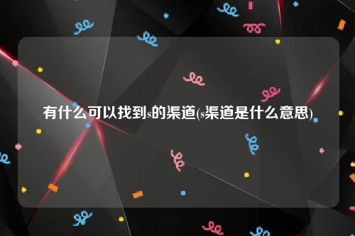 有什么可以找到s的渠道(s渠道是什么意思)