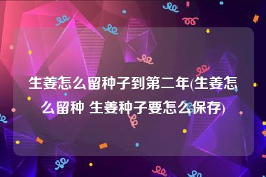 生姜怎么留种子到第二年(生姜怎么留种 生姜种子要怎么保存)