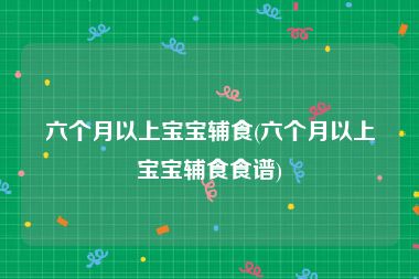 六个月以上宝宝辅食(六个月以上宝宝辅食食谱)