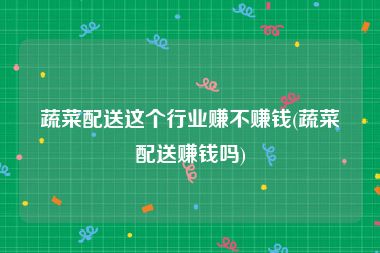 蔬菜配送这个行业赚不赚钱(蔬菜配送赚钱吗)