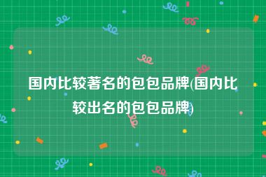 国内比较著名的包包品牌(国内比较出名的包包品牌)