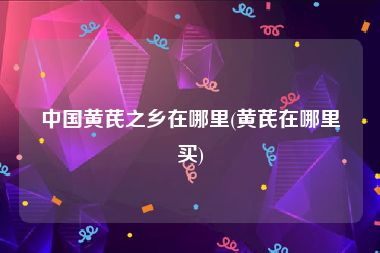 中国黄芪之乡在哪里(黄芪在哪里买)