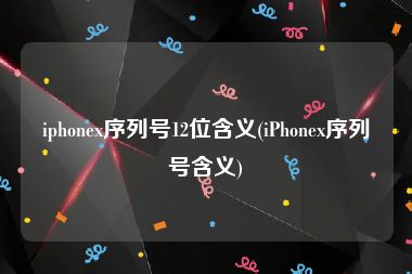 iphonex序列号12位含义(iPhonex序列号含义)