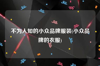 不为人知的小众品牌服装(小众品牌的衣服)
