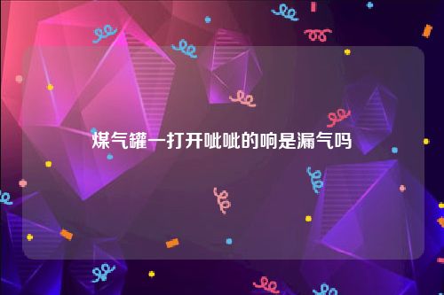 煤气罐一打开呲呲的响是漏气吗