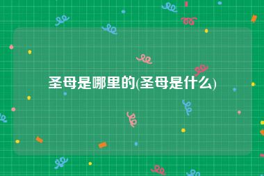 圣母是哪里的(圣母是什么)