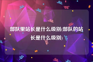 部队里站长是什么级别(部队的站长是什么级别)