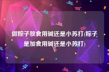 做粽子放食用碱还是小苏打(粽子是加食用碱还是小苏打)