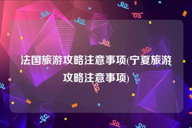 法国旅游攻略注意事项(宁夏旅游攻略注意事项)