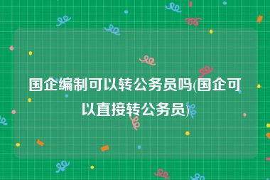 国企编制可以转公务员吗(国企可以直接转公务员)
