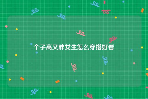 个子高又胖女生怎么穿搭好看