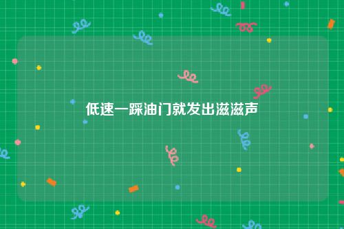 低速一踩油门就发出滋滋声