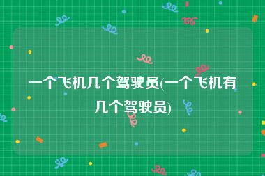 一个飞机几个驾驶员(一个飞机有几个驾驶员)