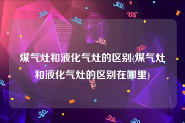 煤气灶和液化气灶的区别(煤气灶和液化气灶的区别在哪里)